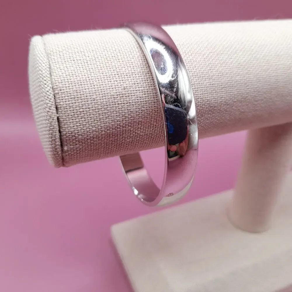 Vintage Monet Silver Tone Bangle Bracelet, Size Small, Signed 1980s Jewelry